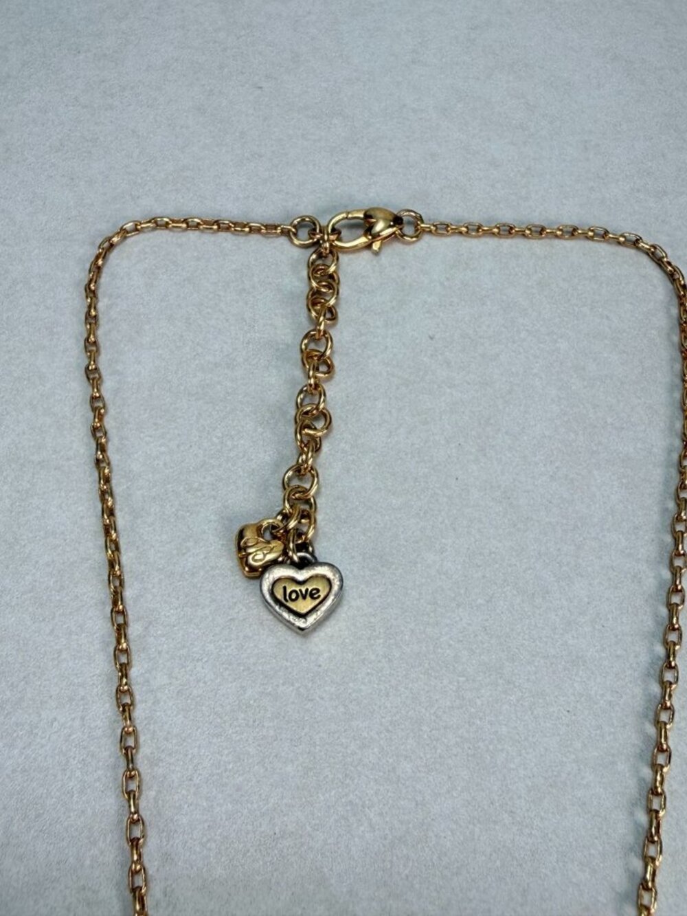 Brighton Sisters Love Charm Necklace Gold Tone Heart Dangle Pendant - Picture 4 of 7